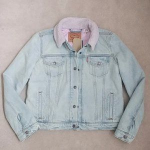 Levi's Original Trucker Jacket With Lilac Sherpa